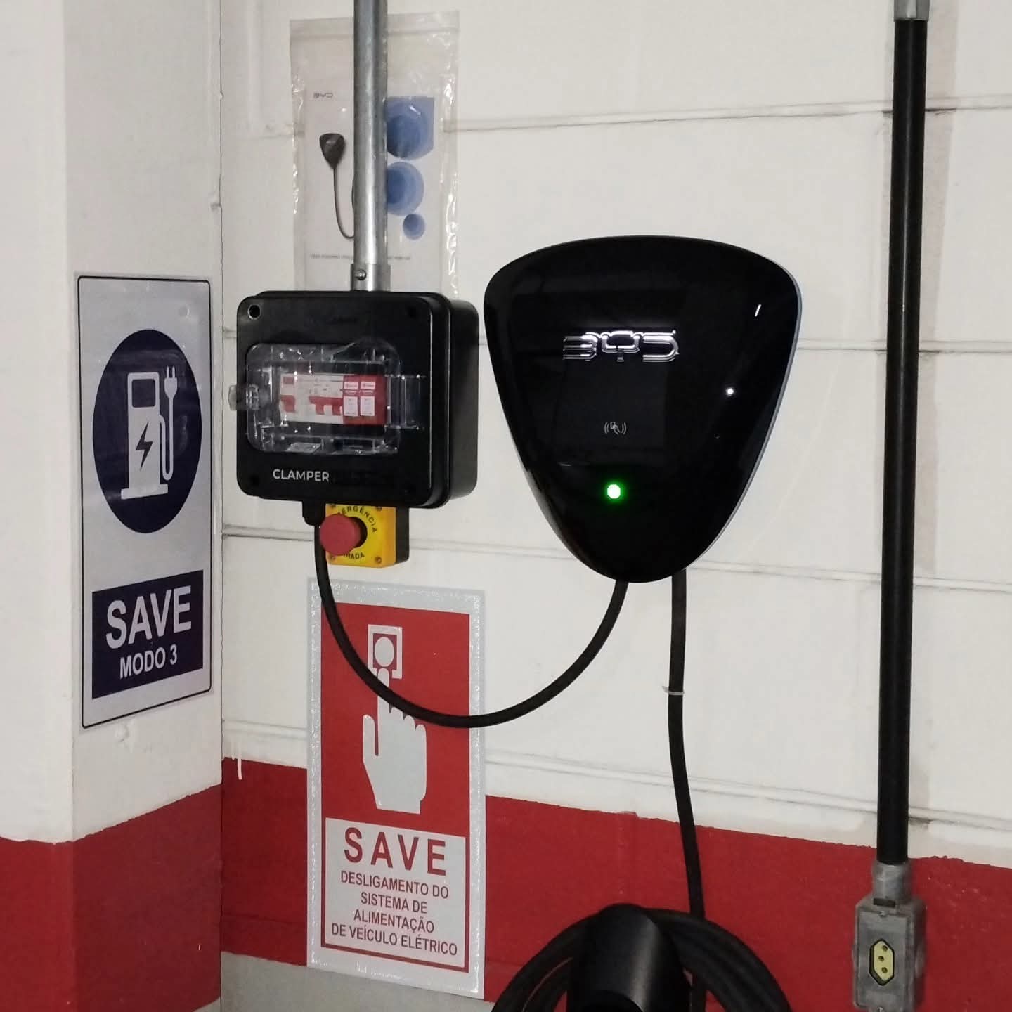 Wallbox BYD instalado com quadro de proteção dedicado